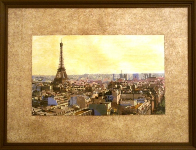 Картина акварелью Утро в Париже