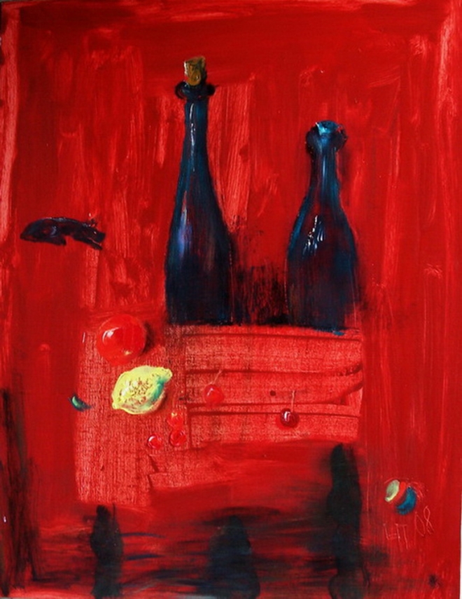 Картина маслом на холсте Натюрморт в красном
