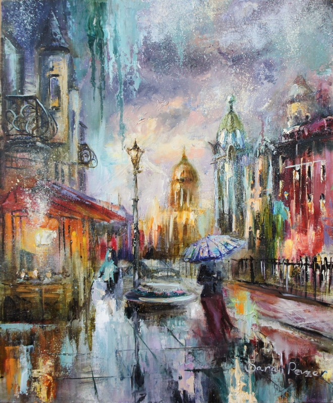 Картина маслом Канал Грибоедова. Дождь