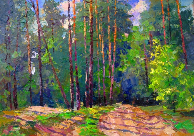 Картина Дорога в лесу
