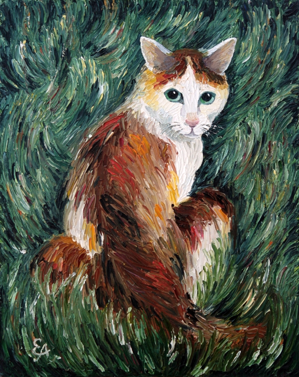 Картина на холсте Кошка в траве