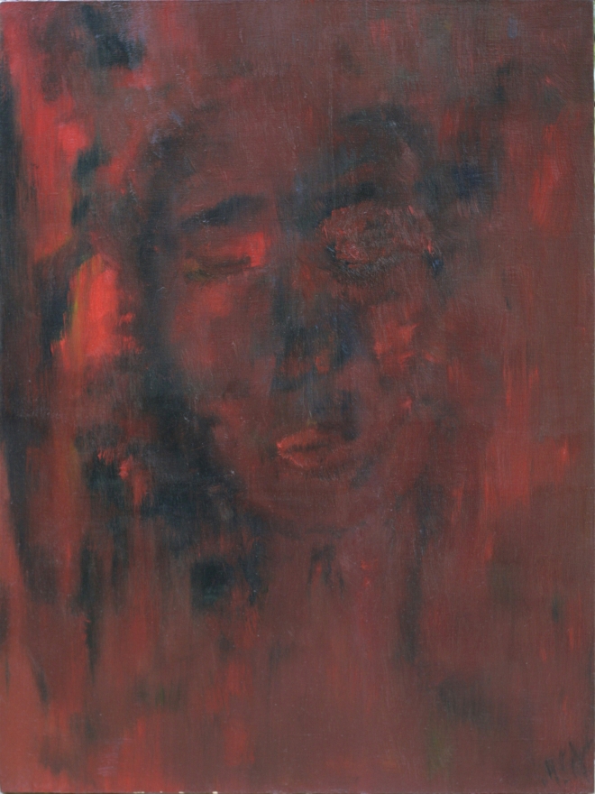 Картина маслом Красно-черный портрет