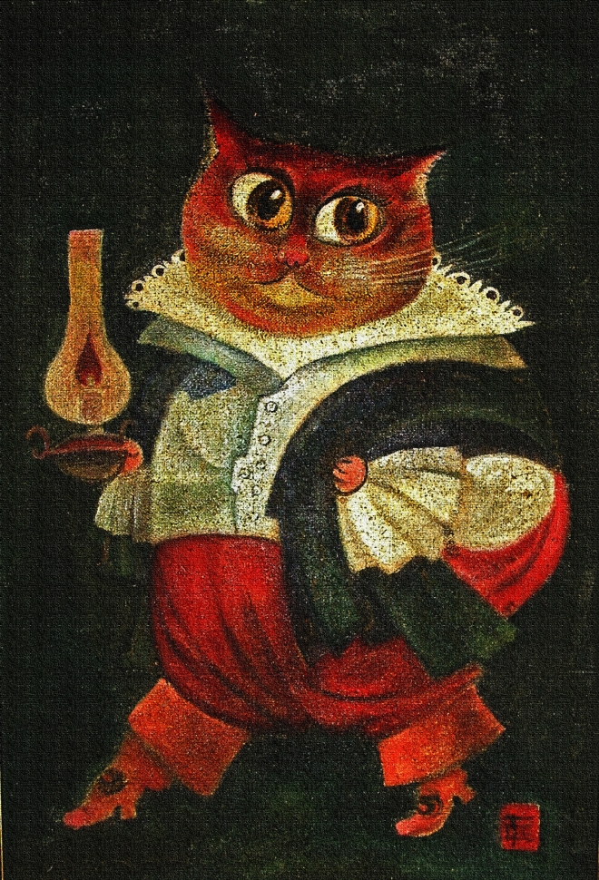 Картина маслом Кот в сапогах.
