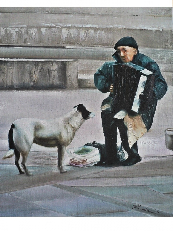 Картина на холсте Dog lover music