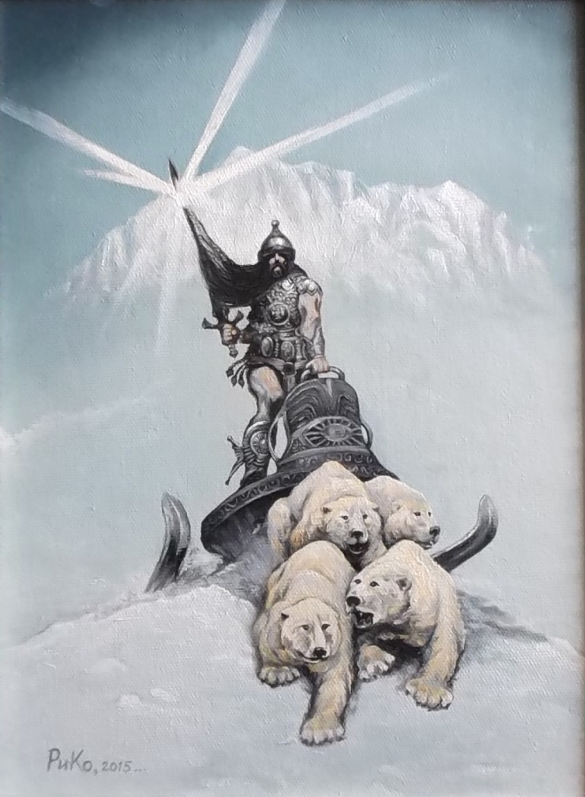 Картина маслом на холсте Снежный рыцарь