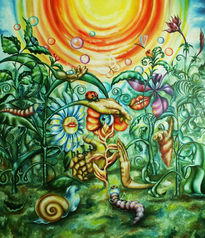 Картина маслом на холсте Сад души