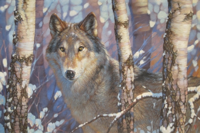 Картина маслом на холсте Волчица