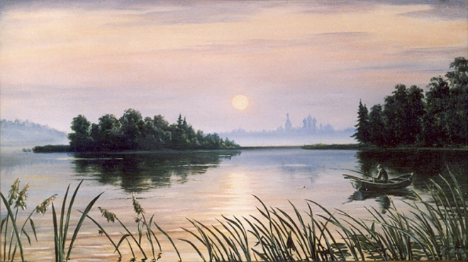 Картина Валдайское озеро. Вечерний звон