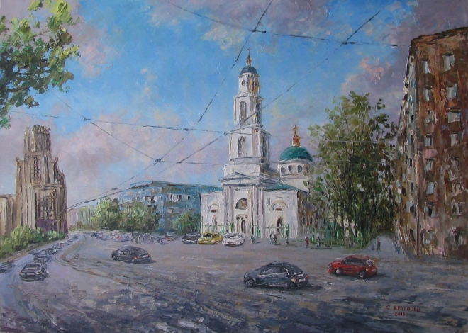 Картина маслом Церковь Флора и Лавра на Зацепе