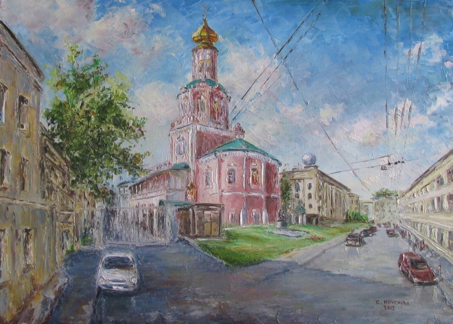 Картина маслом на холсте Богоявленский монастырь