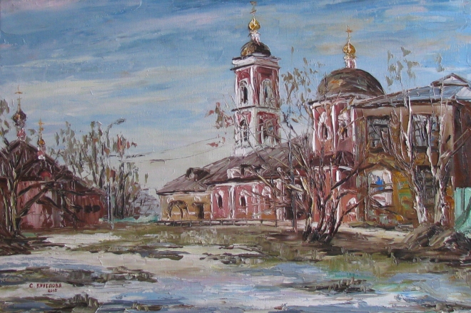 Картина маслом Покровский храм на Городне