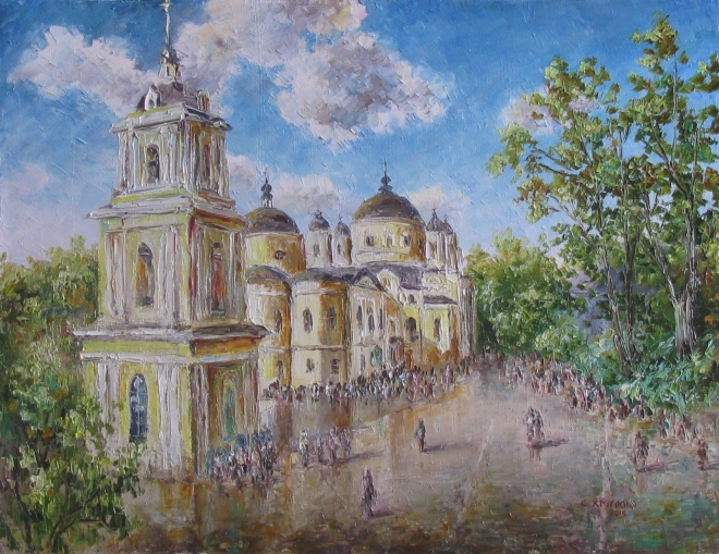 Картина маслом У Матроны. Покровский монастырь
