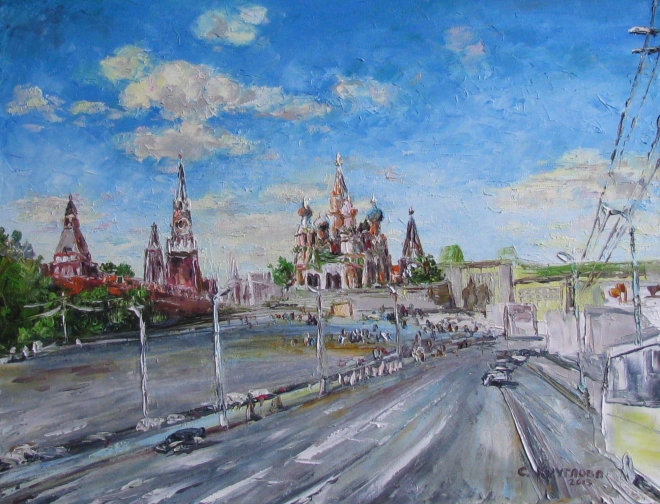 Картина маслом Большой Москворецкий мост