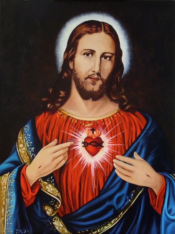 Картина маслом на холсте Сердце Иисуса
