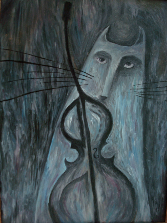 Картина на холсте Кот и скрипка