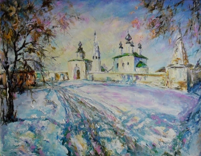 Картина маслом Александровский монастырь в Суздале