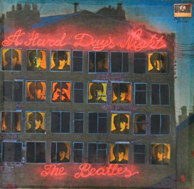 Картина акварелью Ковёр винила - The Beatles - A Hard Days Night (аверс)