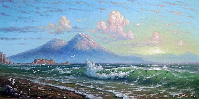 Картина маслом Утро на Неаполитанском заливе.