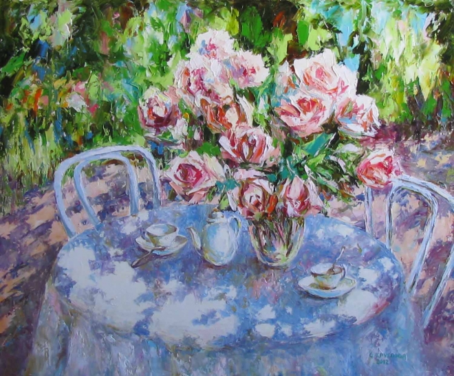 Картина маслом Розовый чай
