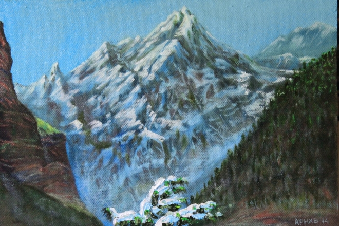 Картина маслом В горах