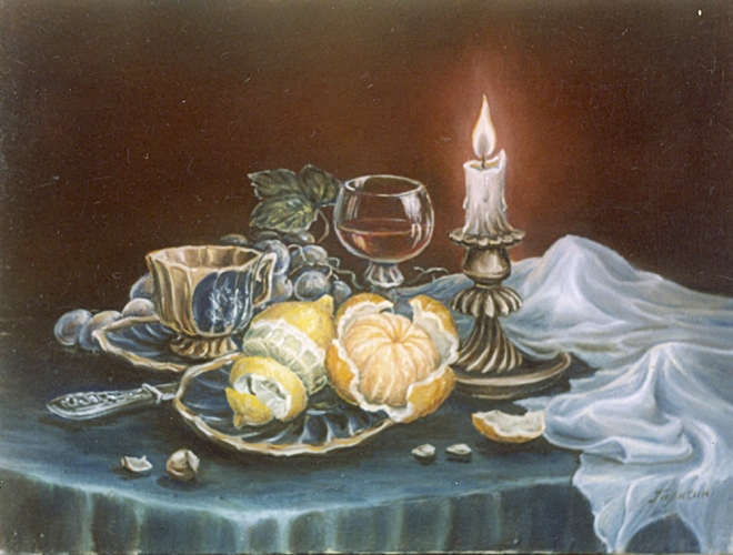 Картина маслом на холсте Натюрморт с цитрусовыми