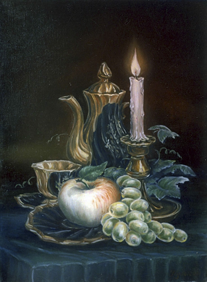 Картина маслом на холсте Натюрморт с чайником
